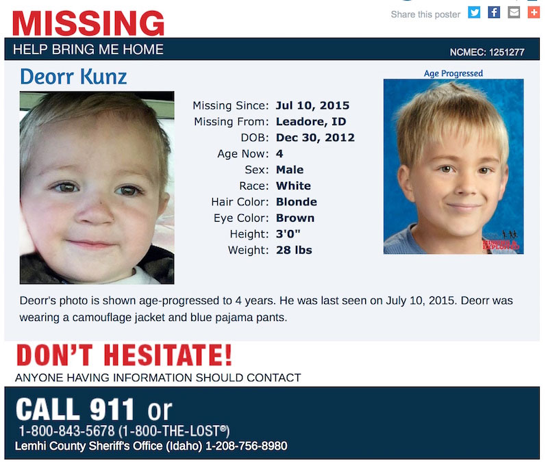 What happened to Deorr Kunz Jr.? 2 deorr kunz missing