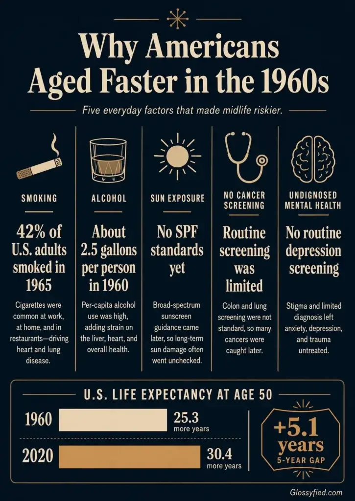 Why People Aged So Much Faster in the 1960s, and What the Numbers Actually Show 2 why Americans aged faster in the 1960s