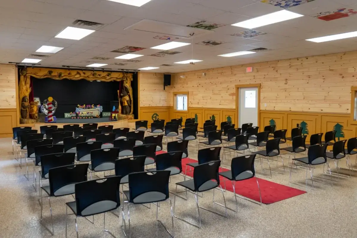 Curtains Up, the Pine Tree Camp Theater Dixie and Jedi Built 1 Pine Tree Camp in Rome, Maine